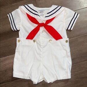 VTG C.I. Castro & Co. Baby Boy Sailor Nautical Romper Outfit - Size 12M